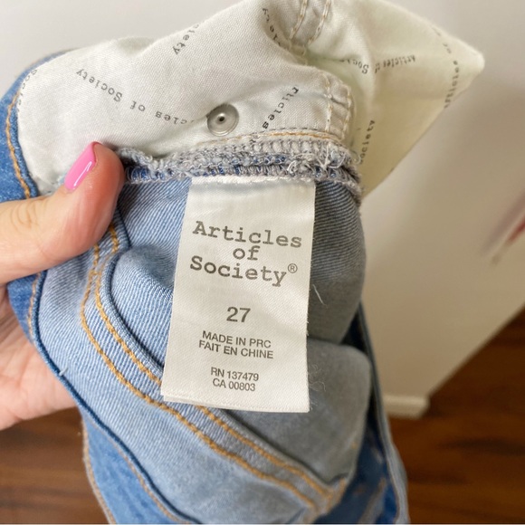 NWT Articles of Society Paint Splatter Sarah Skinny Jeans Raw Hem Size 27 - Picture 9 of 9